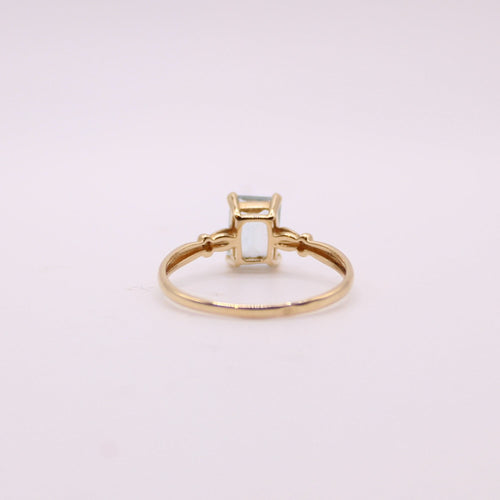 Bague Bague Aigue-marine Or jaune 58 Facettes
