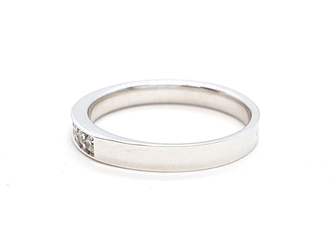Bague 56 Bague Alliance Or blanc Diamant 58 Facettes 06315CD