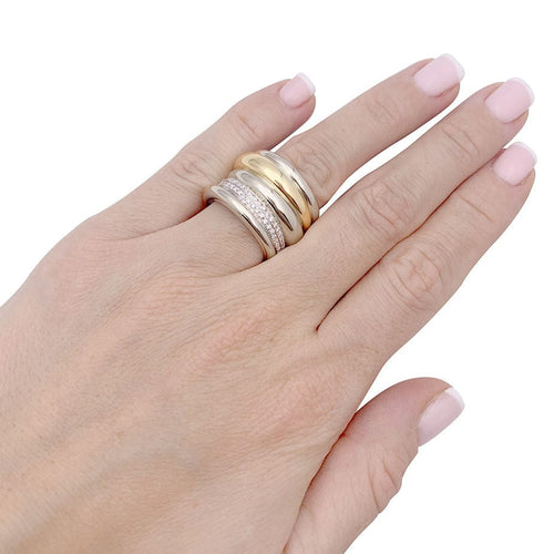 Bague 52 Bague Pomellato, "Tubolare", deux ors et diamants. 58 Facettes 33525