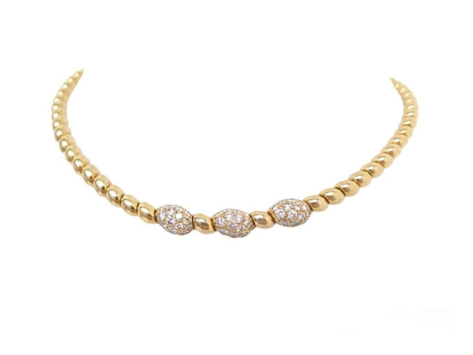 Collier collier ras du cou VAN CLEEF & ARPELS or jaune 18k 50gr diamants 1.6ct 58 Facettes 253437