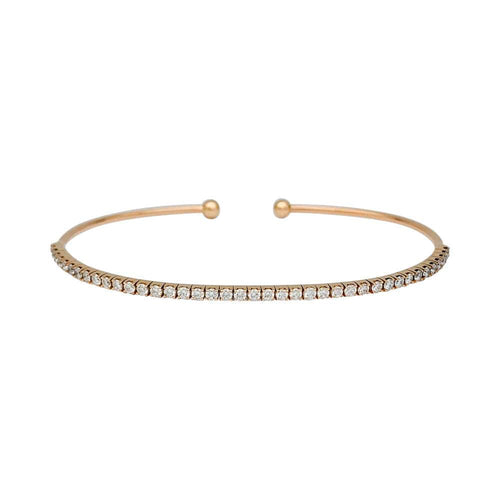 Bracelet Bracelet jonc diamants or rose. 58 Facettes 31704