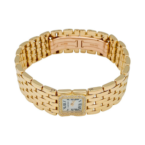 Montre Montre Cartier "Panthère Ruban" en or jaune et diamants. 58 Facettes 31662