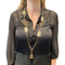 Collier Sautoir Pomellato "Ming", or rose et diamants bruns. 58 Facettes 31403