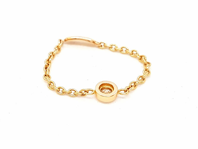 Bague 54 Bague Chaînette Or rose Diamant 58 Facettes 578677RV