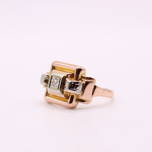 Bague Bague Tank Ajourée et diamant 58 Facettes