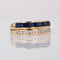 Bague 54 Bague jonc 2 anneaux saphirs calibrés diamants 58 Facettes 17-001A
