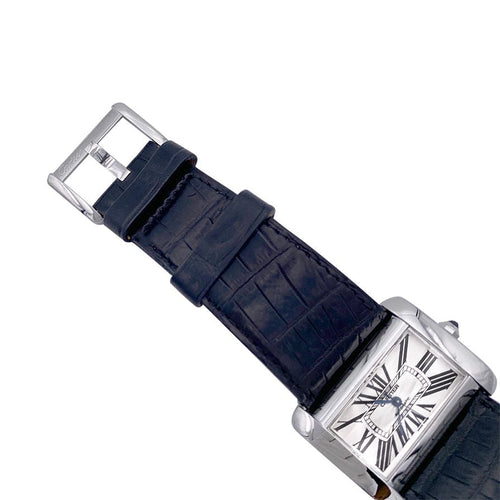 Montre Montre Cartier, "Divan", acier. 58 Facettes 32140