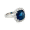 Bague 53 Bague à entourage saphir 6,11 carats, diamants. 58 Facettes 31035