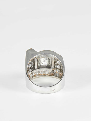Bague 54.5 Bague Art Déco Platine Diamants 58 Facettes