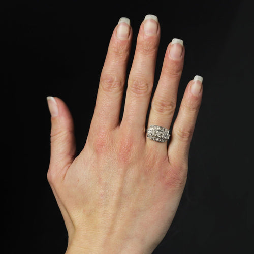 Bague 54 Bague Art déco platine et diamants 58 Facettes 23-317