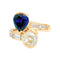 Bague 51 Bague "Toi & Moi" vintage, saphir et diamants. 58 Facettes 31416