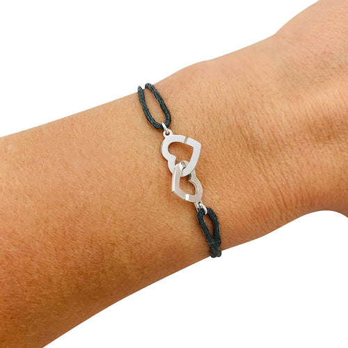 Bracelet Bracelet Dinh Van, "Double Coeurs R9", or blanc. 58 Facettes 31221