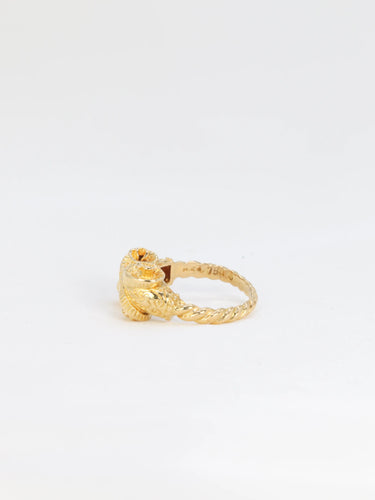 Bague 47 Bague LALAOUNIS tête de béliers Or jaune 58 Facettes 733