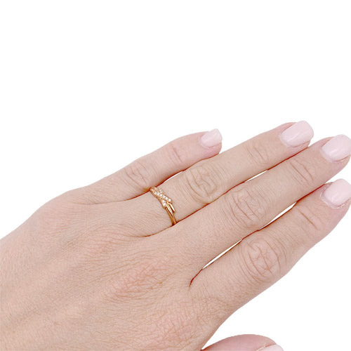 Bague 50 Bague Chaumet, "Jeux de Liens", or rose et diamants. 58 Facettes 33009