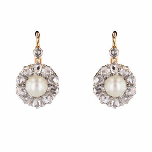 Boucles d'oreilles Boucles d'oreilles perles fines diamants dormeuses 58 Facettes 23-342