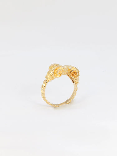 Bague 47 Bague LALAOUNIS tête de béliers Or jaune 58 Facettes 733
