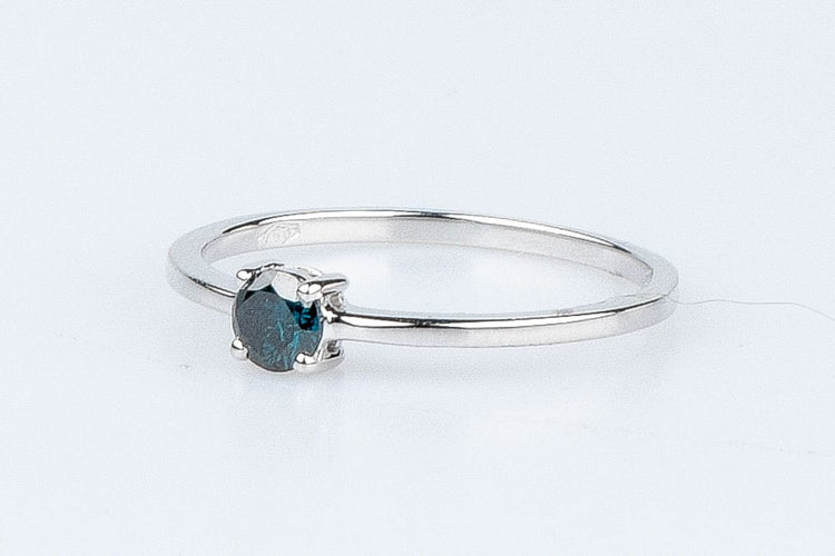 Bague Bague solitaire diamant fancy blue en or blanc 58 Facettes 53072-52-28