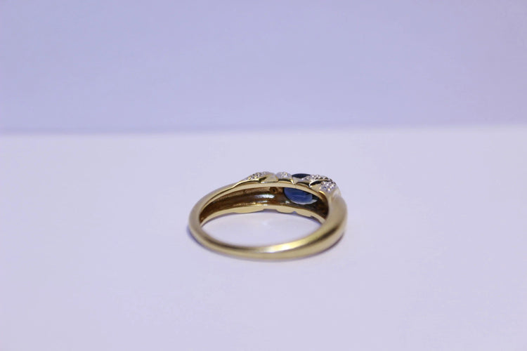 Bague 50 Bague Or Diamants et Saphir 58 Facettes