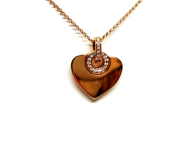 Collier Bulgari Collier Coeur Cuore Or rose Diamant 58 Facettes 1244795CN
