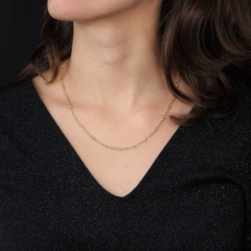 Collier Fine chaîne ancienne en or maillons filigranés 58 Facettes 21-624