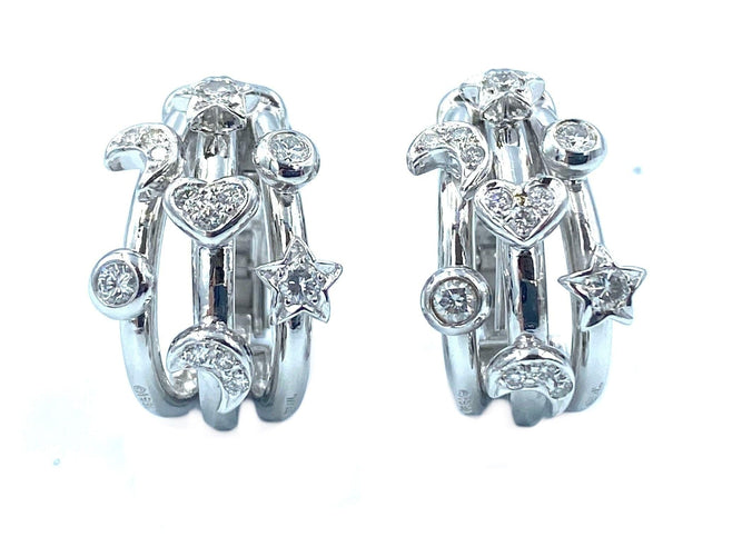 Boucles d'oreilles ADLER - Boucles d’oreilles Sérail Or blanc et diamants 58 Facettes