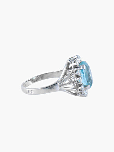 Bague Bague Marguerite Aigue-marine & Diamants 58 Facettes