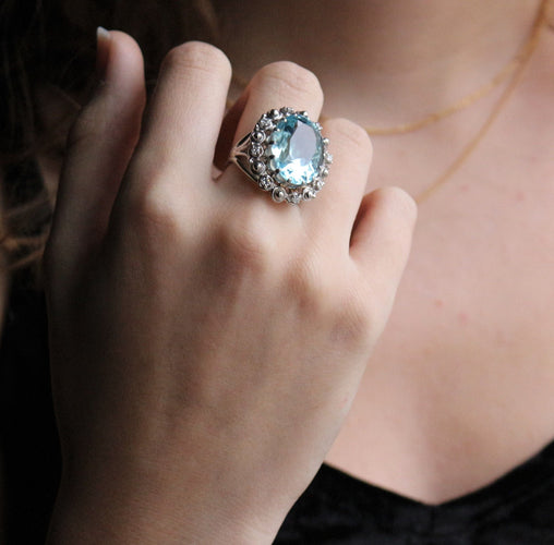 Bague Bague COCKTAIL aigue-marine 58 Facettes 423