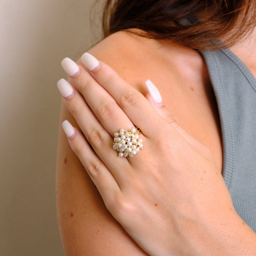 Bague 54 Bague grappe perles de culture 58 Facettes
