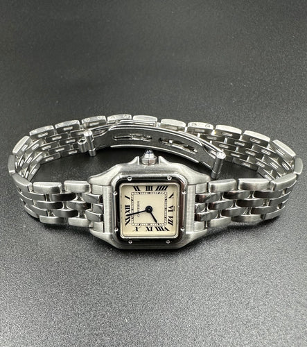 Montre CARTIER.-  Montre Panthère acier PM 58 Facettes