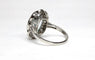 Bague 54.5 Bague de style Art Déco en platine avec diamants et aigue-marine centrale 58 Facettes