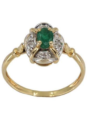 Bague BAGUE MODERNE ÉMERAUDE ET DIAMANTS 58 Facettes 050681