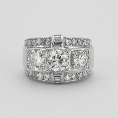 Bague 53 Bague Art Déco Diamants 58 Facettes