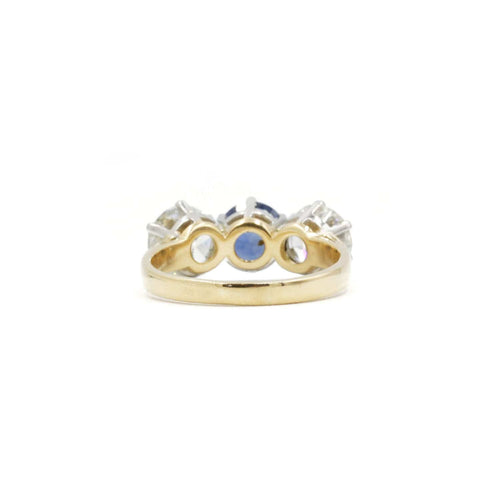 Bague Bague Trilogie Or, Platine, diamants & saphir 58 Facettes 220179R