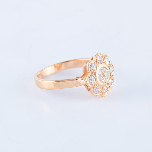 Bague Bague Marguerite Or rose Diamants 58 Facettes