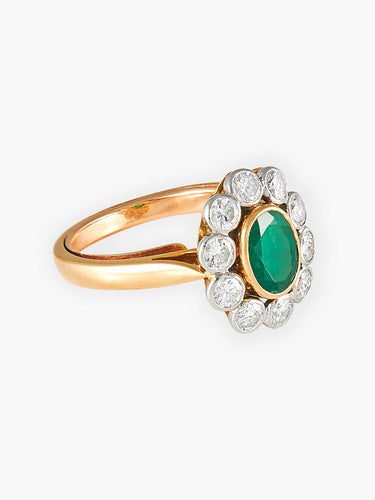 Bague Bague Marguerite Emeraude et diamants 58 Facettes HS21115