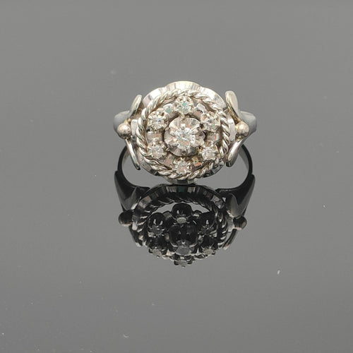 Bague 55.5 Bague vintage or platine diamants 58 Facettes