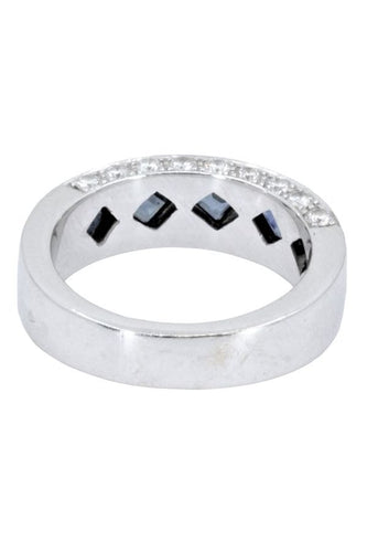 Bague 55 BAGUE STYLE ART-DÉCO SAPHIRS ET DIAMANTS 58 Facettes 057751