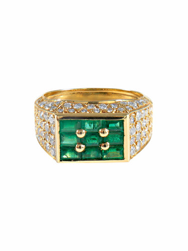 Bague 52 Bague signée Fred Emeraudes 58 Facettes