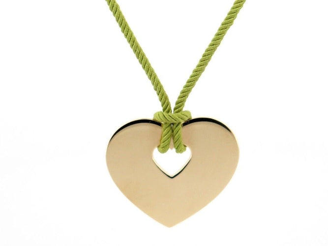 Pendentif pendentif coeur secret POIRAY or jaune 18k sur cordon 10.8gr 58 Facettes 253611