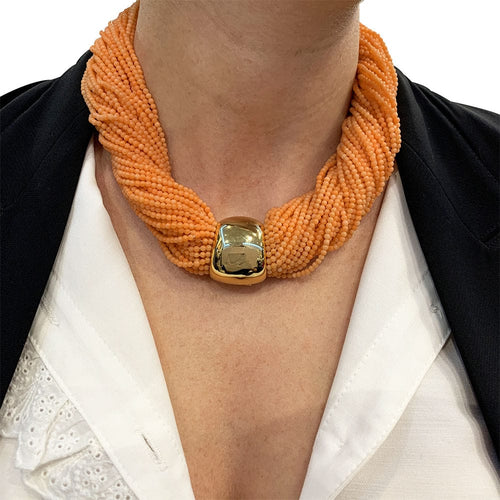 Collier Collier Van Cleefs & Arpels en or jaune et corail. 58 Facettes 30857