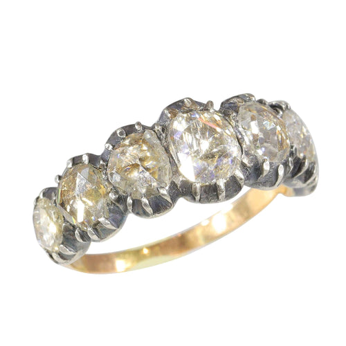 Bague 52 Bague en diamant taille rose de la fin de l'époque géorgienne du début de l'époque victorienne 58 Facettes 21272-0590