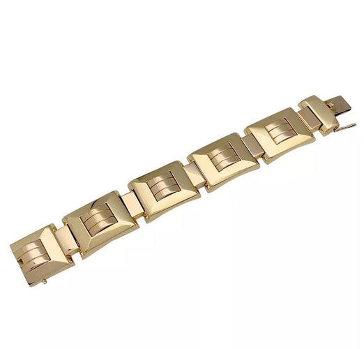 Bracelet Bracelet "Tank" or rose et jaune. 58 Facettes 31513