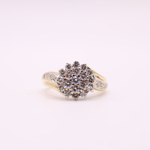 Bague Bague Fleur de Fiamants Or jaune 58 Facettes