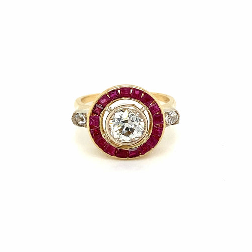 Bague Bague Art Déco Rubis Diamant 58 Facettes