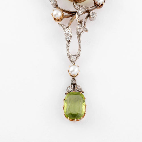 Collier Collier or jaune et Argent Napoléon III orné de Péridot 58 Facettes 0