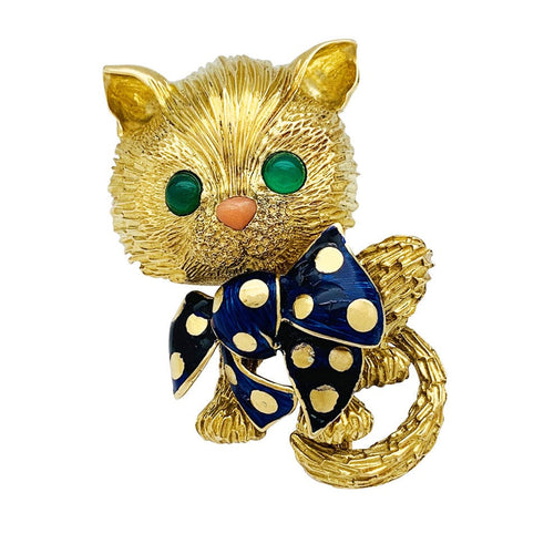 Clip Clip vintage, "Chat", Fred Paris. 58 Facettes 30830