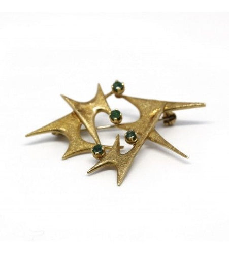 Broche Jaune / Or 750 Broche Or et émeraudes 58 Facettes 180220R