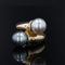 Bague 53 Bague duo perle blanche et perle grise diamants 58 Facettes 21-324-53