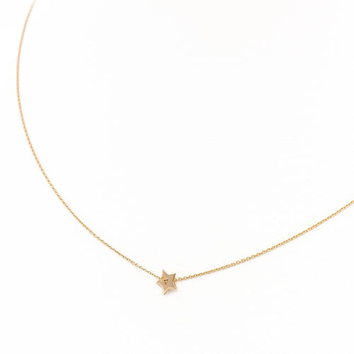 Pendentif Ginette NY Collier Etoile Mini Open Star On Chain Or rose 58 Facettes 2519185CN