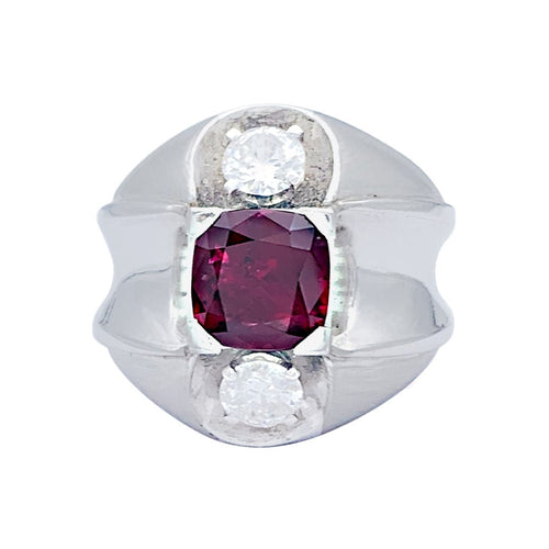 Bague 51 Bague Art Déco Boucheron, platine, rubis, diamants. 58 Facettes 32836